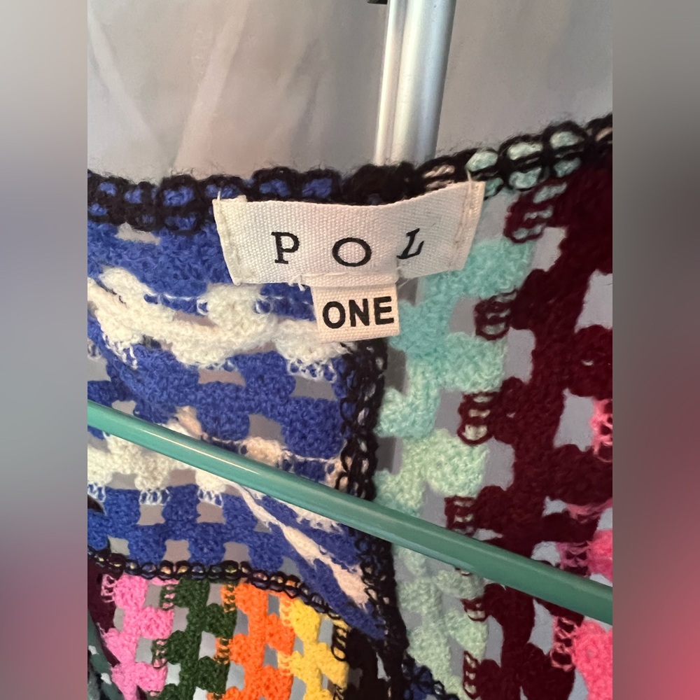 Nwot Pol Multicolor Patchwork Cardigan - image 4
